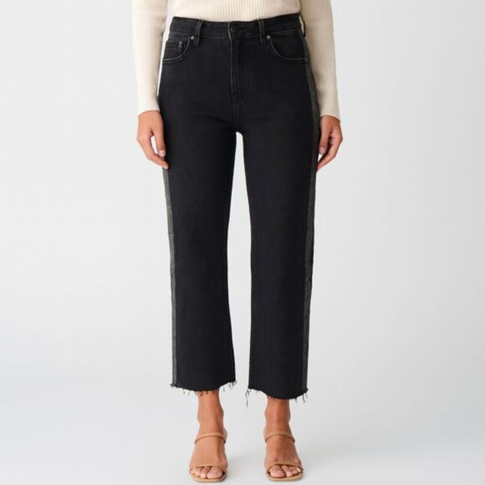 Rebecca Taylor‎  La Vie Jeans Women’s 29 Black Flare Glitter Stripe Fringe Hem